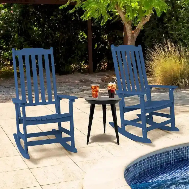 Vrakae All-Weather Patio Rocking Chairs â€?2-Piece High-Back Set Designed for Durability and Outdoor Relaxation