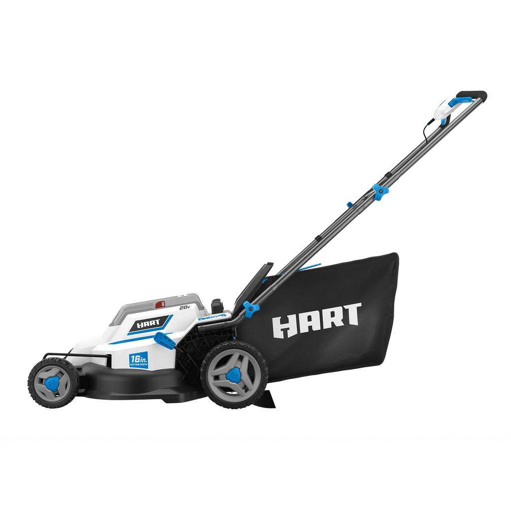 Restored HART 20 - Volt 16 - Inch Push Lawn Mower Kit, (2) 20 - Volt 4.0ah Lithium - Ion Batteries, (1) Battery Charger (Refurbished)