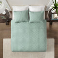 Madison Park - Quebec Reversible Coverlet Set - Seafoam - Full/Queen