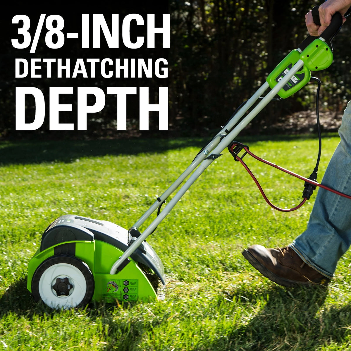 Greenworks 10 Amp 14 - Inch Corded Electric Dethatcher, 27022