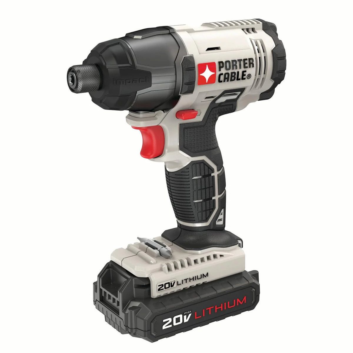 PORTER CABLE 20 - Volt Max Lithium - Ion Cordless Compact Impact Driver with 2 Batteries, PCC641LB