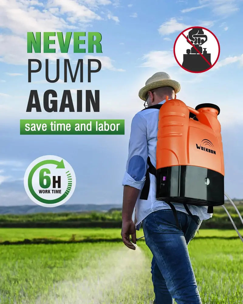WOEKBON 4-Gallon Electric Garden Sprayer â€?Rechargeable Pump Sprayer for Pesticides and Fertilizers