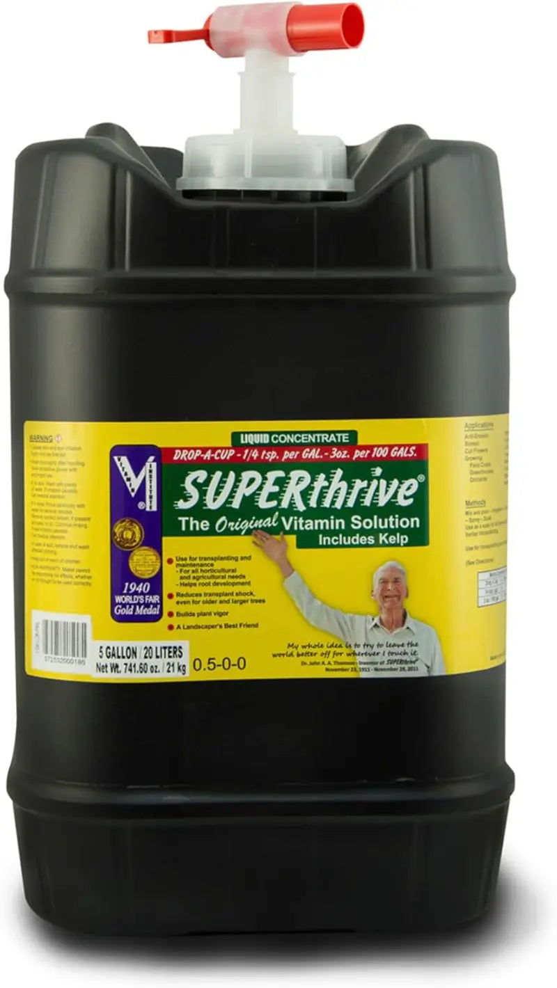 SUPERthrive Liquid Plant Vitamin Solution, 5 Gallon â€?Enhances Root Growth & Reduces Transplant Shock for Hydroponics & Landscaping