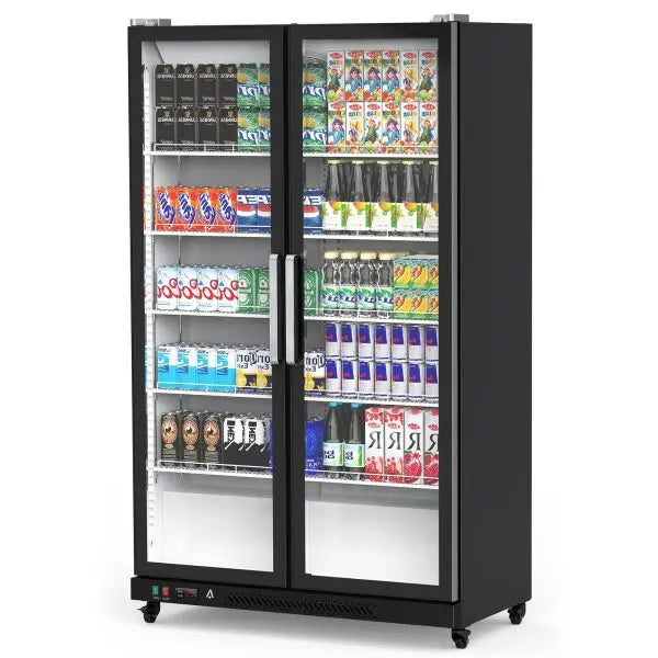 Upright Glass-Door Beverage Cooler â€?39 cu. ft. Commercial Refrigerator with LED Lighting