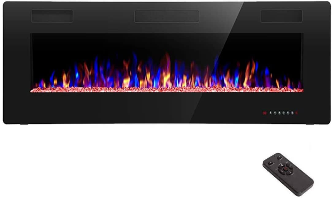 R.W.FLAME 68'' Recessed Electric Fireplace Heater, 750W-1500W - 68inch