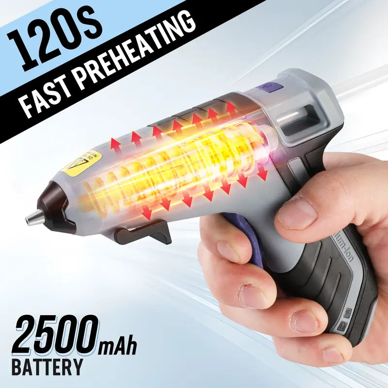 WORKPRO 3.6V Cordless Hot Glue Gun Kit â€?Low-Drip Design with 20 Mini Glue Sticks Included