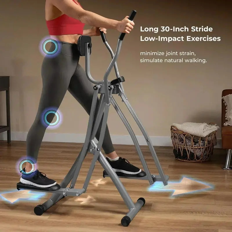 Sunny Health & Fitness Smart Air Walker â€?Low-Impact Elliptical with 30-Inch Stride & Glider Motion