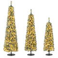 Three-Piece Pre-Lit Artificial Christmas Tree Set (4-, 5-, and 6-Foot) with Cascading Branches