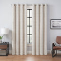 Eclipse Magnitech Branson Strie, 100% Blackout, Single Grommet Curtain Panel, Ivory, 50 x 63