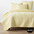 The Company Store Cotton Voile Quilt - Buttercream - Yellow, Size Twin - Black
