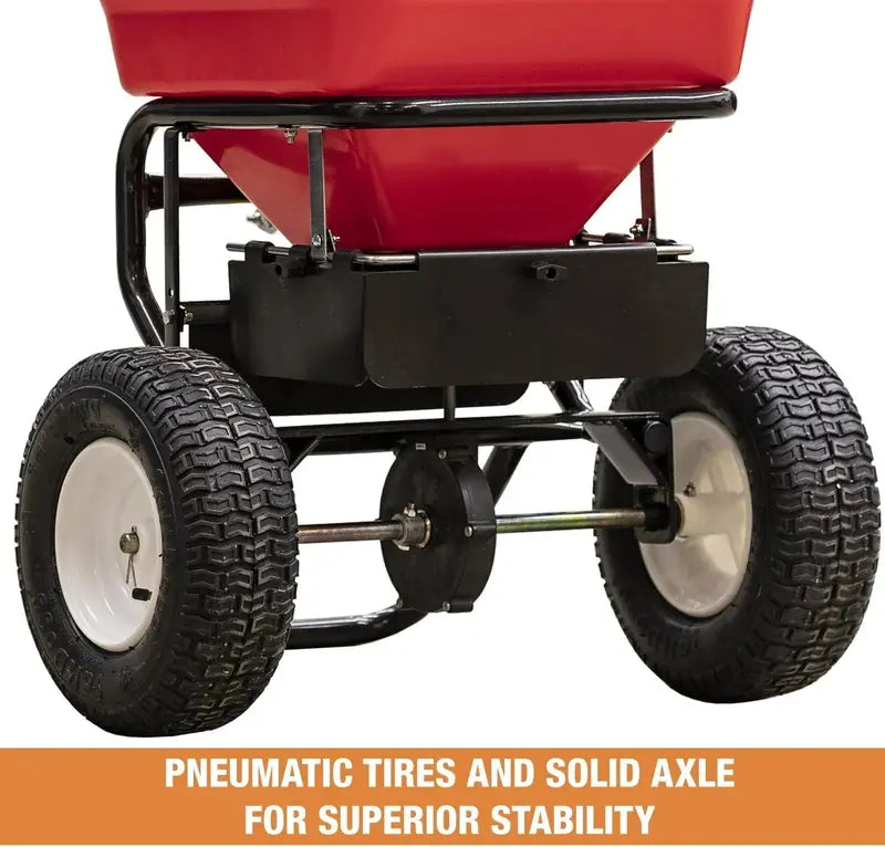 Walk-Behind Push Spreader â€?100 lb Capacity, Salt & Ice Melt Distributor with Gearbox Protection & Cover