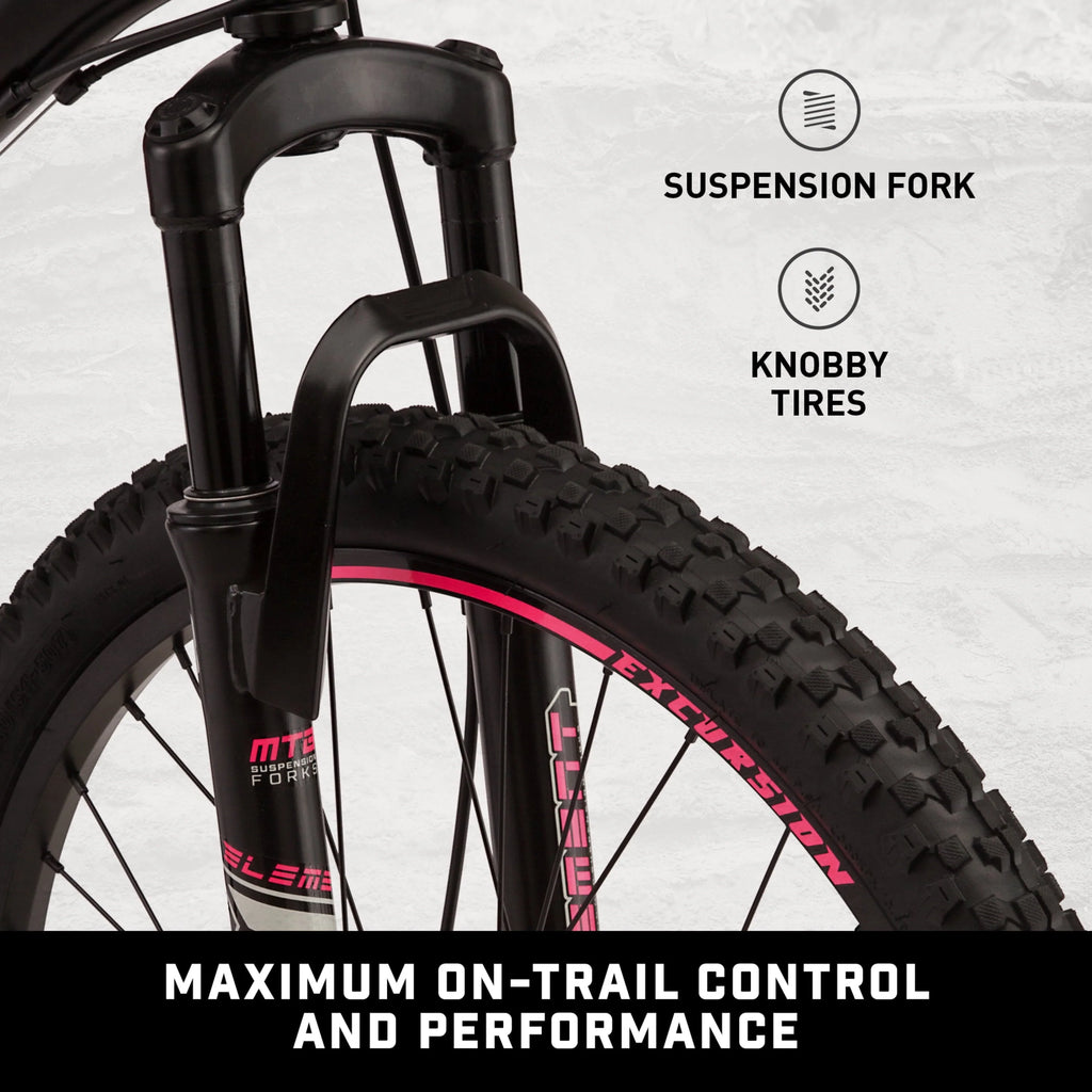 Mongoose 24 - In. Excursion Unisex Mountain Bike, Black, 21 Speeds
