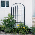 Panacea French Arch with Finials Style Trellis, Black, 80" H x 24" W