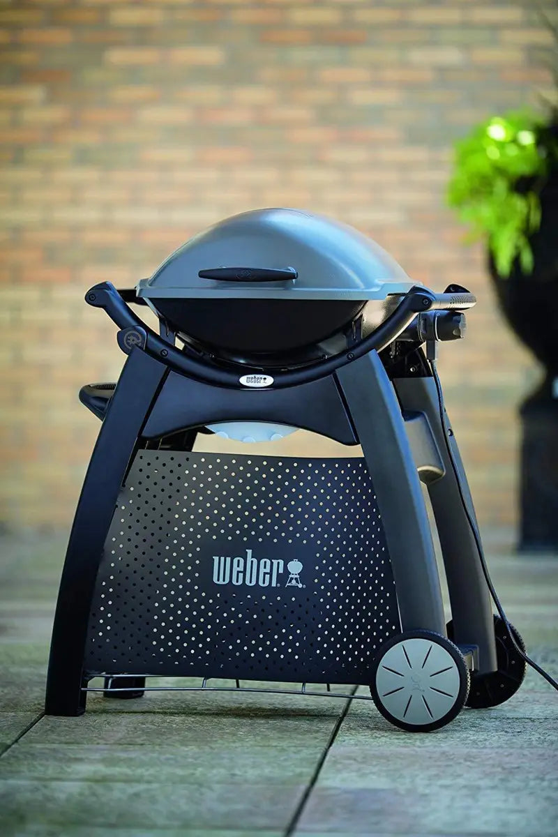 Weber Q 6525 Grill Cart â€?Compatible with Q 2000 Series Portable Gas & Electric Grills, Sleek Black Finish