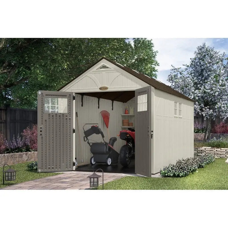 Tremont 8â€?x 13â€?Heavy-Duty Plastic Storage Shed â€?Weather-Resistant Outdoor Utility Shelter