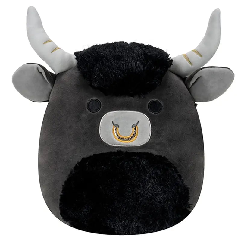Squishmallow Official Kellytoy Collectible Plush Farm Squad Squishy Soft Animals Cows Pigs Chickens (Grey/Black, Lake Bull, 12 Inch)