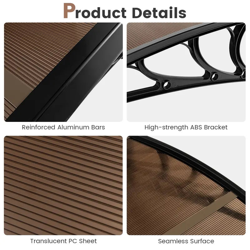 Sun and Rain-Resistant Window or Door Awning â€?UPF 50+ UV Protection