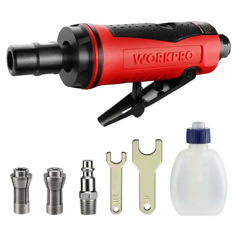 WORKPRO 1/4â€?Pneumatic Air Die Grinder â€?25,000 RPM Straight-Handle Grinder with 1/4â€?and 1/8â€?Collets