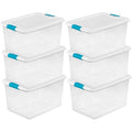 Sterilite 64-Quart Clear Storage Totes with Lids â€?Set of Six Durable Bins