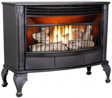 Vent-Free Dual-Fuel Freestanding Fireplace â€?25,000 BTU with Built-In Thermostat