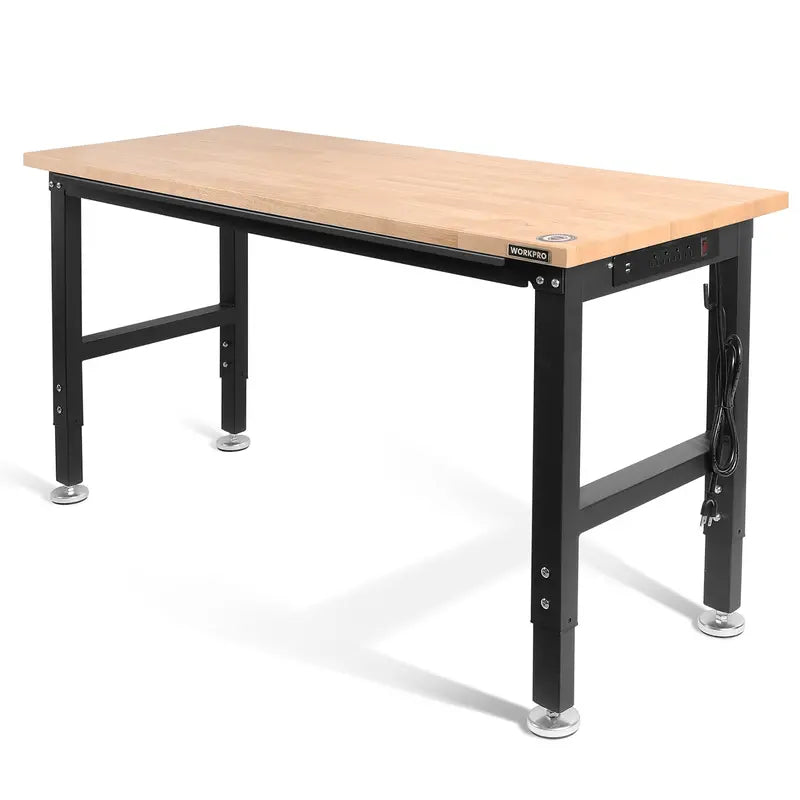 WORKPRO Heavy-Duty Adjustable Workbench â€?48â€?to 60â€?Expandable Hardwood Table (2000 LB Capacity)