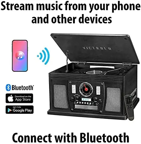 Victrola 8-in-1 Bluetooth Record Player â€?Turntable with Built-in Speakers & Wireless Streaming