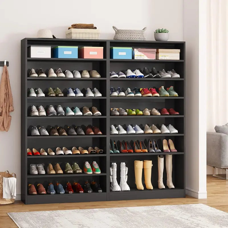 Tribesigns Heavy-Duty Freestanding Shoe Cabinet â€?9-Tier Wood Storage for Up to 45 Pairs