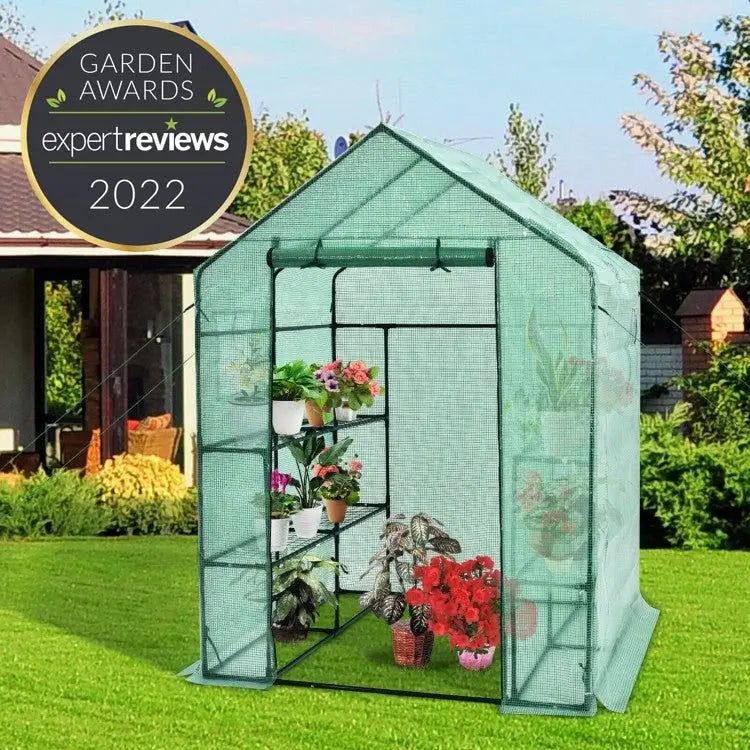 Spacious 56-Inch Walk-In Garden Greenhouse with Observation Windows