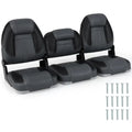 Three-Pack Adjustable Folding Boat Seats â€?Includes Two High-Back and One Low-Back Bass Boat Chair with 28D Foam Cushioning
