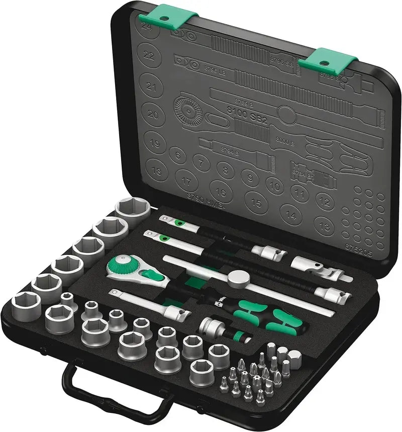 Wiha 43-Piece 3/8â€?Metric Ratchet Set â€?Model 5003594001, Includes Zyklop 8100 SB 2 Tools