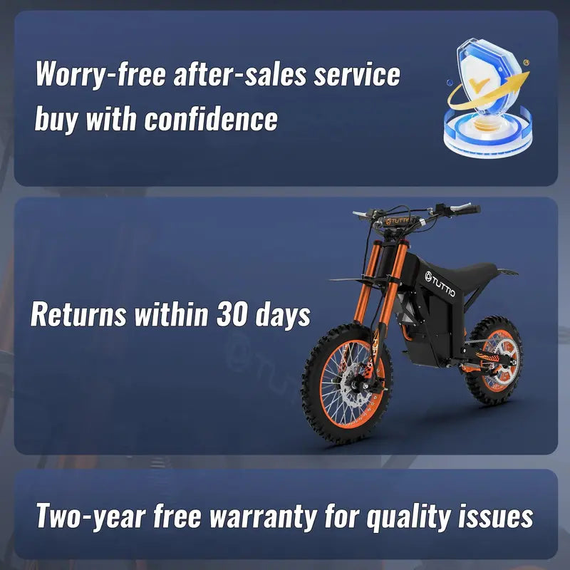 TUTTIO Soleil01 Adult Electric Dirt Bike â€?2000W Motor, 48V/21Ah Battery, 37 mph, Full Suspension