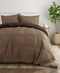 Queen Down Alternative Reversible Comforter Set - Taupe