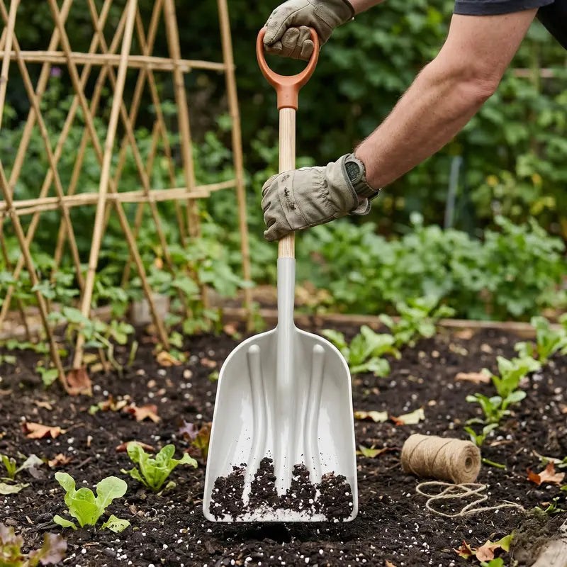 Wide Poly Scoop Shovel with Durable Hardwood Handle â€?Heavy-Duty Yard Tool