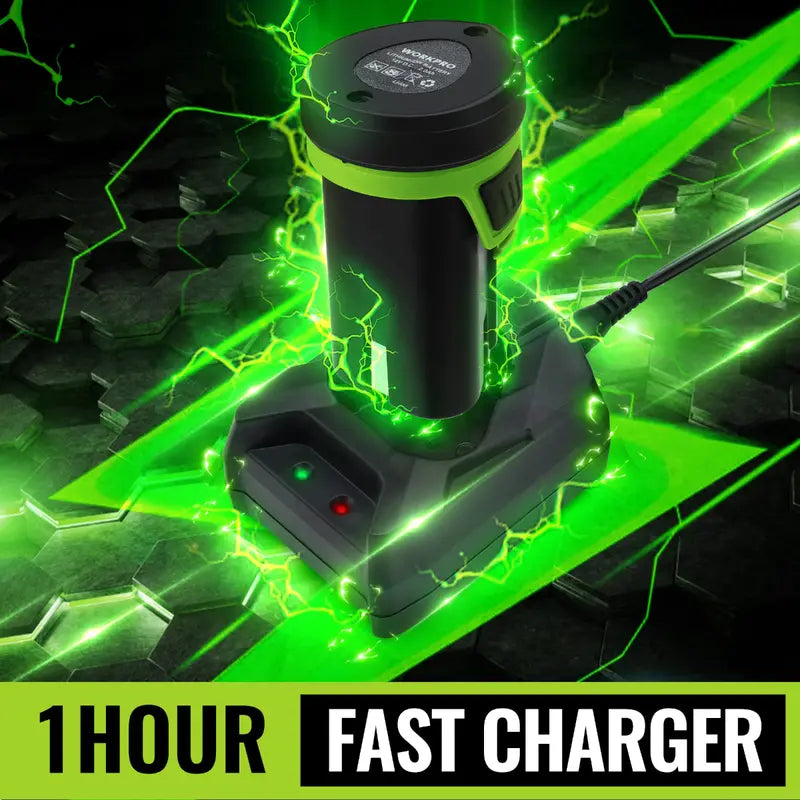 WORKPRO 12V Cordless 2-in-1 Grass & Hedge Trimmer â€?Includes 2.0Ah Battery + 1-Hour Fast Charger