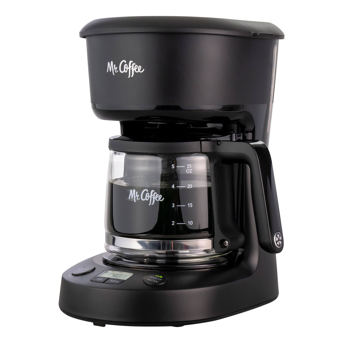 Mr Coffee 5-Cup Programmable Coffee Maker | 25 oz | Mini Brew | Black