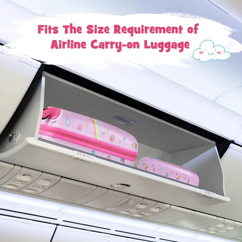 Two-Piece Kids Luggage Set: 12â€?+ 16â€?Lightweight Spinner Suitcases