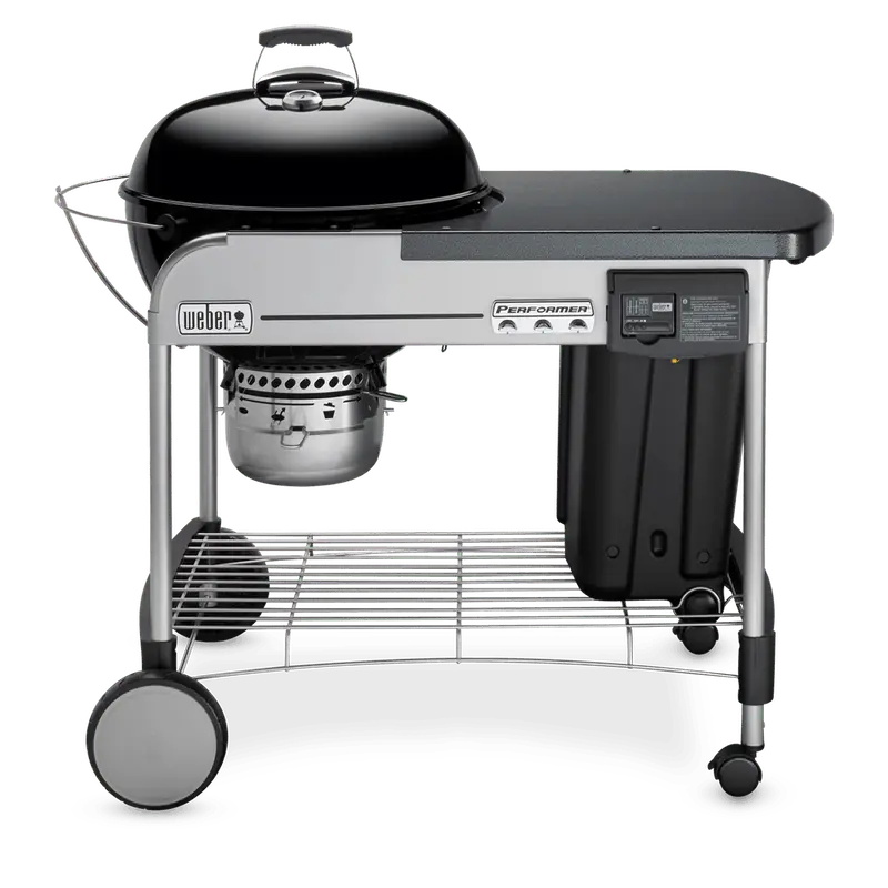 Weber Performer Deluxe 22-Inch Charcoal Grill â€?Premium Black Kettle with Integrated Ash Catcher