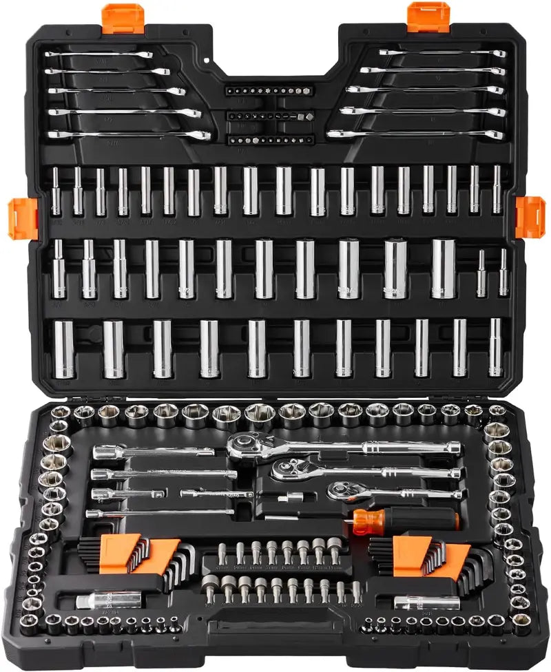 VEVOR Professional Mechanics Tool Set â€?Metric & Standard Socket Kit with Deep and Regular Sockets