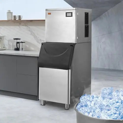 VEVOR Commercial Ice Maker â€?360 lbs/24H Output with 330.7 lbs Insulated Storage Bin