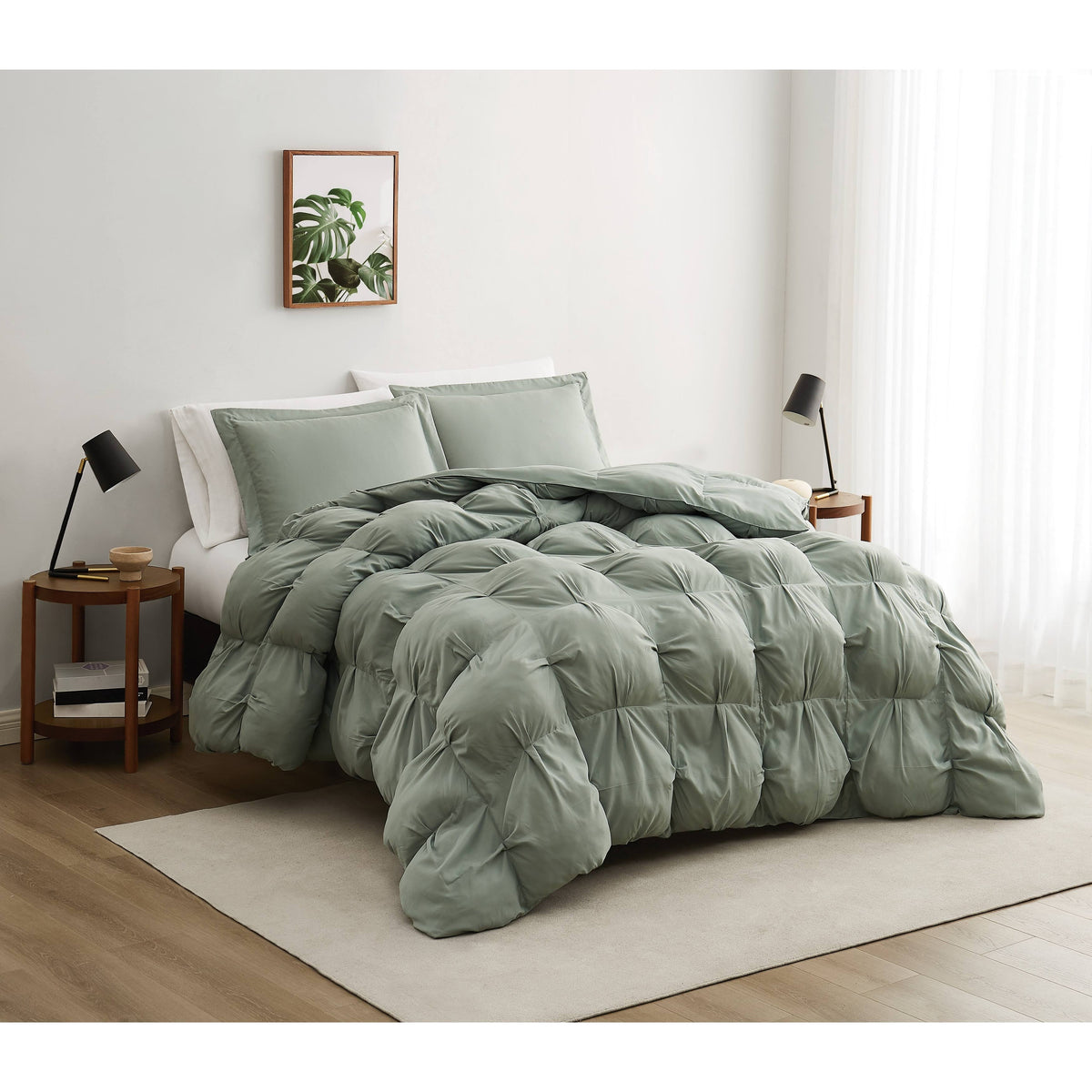 Truly Soft Cloud Puffer Comforter Set - Green - King