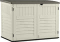 Suncast BMS4700 UV-Resistant Resin Storage Shed â€?Off-White/Gray Double-Door Structure (70.5″W x 44.25″D x 52″H)