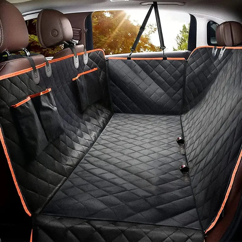 Waterproof Dog Car Seat Cover â€?Scratchproof, Nonslip Backseat Protector with Side Flaps & 4 Bags