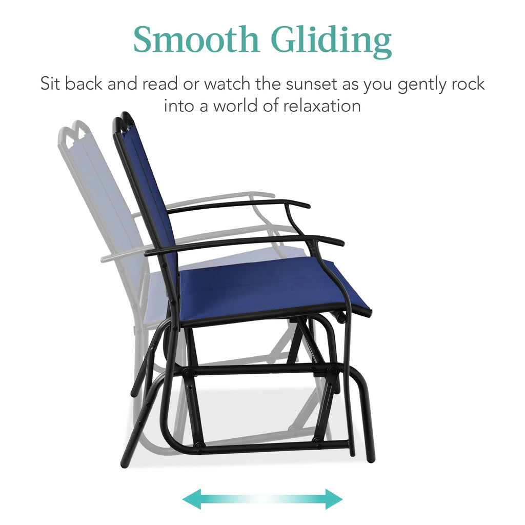 Best Choice Products 2 - Person Outdoor Swing Glider, Steel Patio Loveseat, Bench Rocker W/ Armrests - Gray