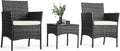 Sweetcripy 3-Piece Outdoor Patio Set â€?Glass-Topped Table with Plush Cushioned Seating
