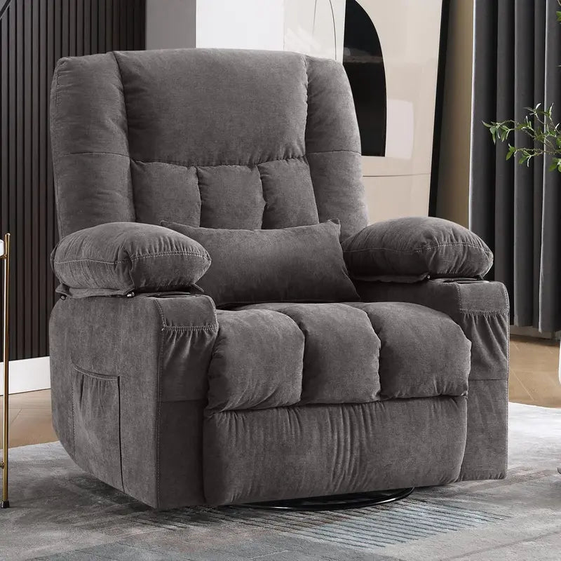 Vibrating Reclining Lounge Chair with 360° Rotation and Calorie Tracking