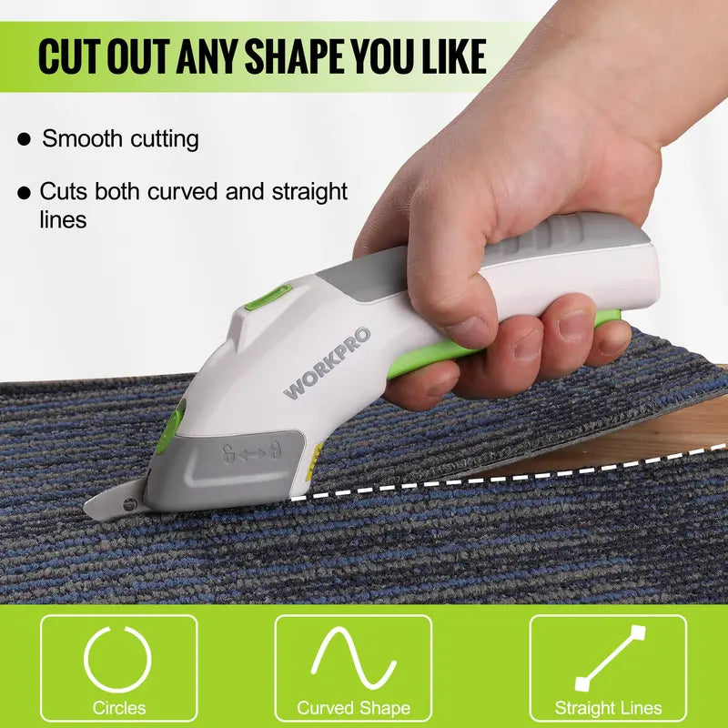 WORKPRO 4V Dual-Blade Cordless Electric Scissors â€?Rechargeable & Lightweight