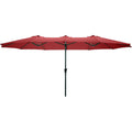Pure Garden 50-LG1282 15 ft Double Patio Umbrella, Red
