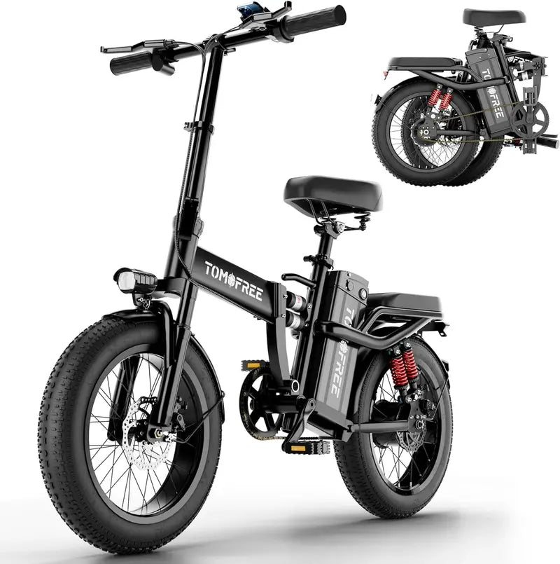 Tomofree T1 1200W Folding E-Bike â€?31 MPH Top Speed, 48V 20Ah Battery, 16×3â€?All-Terrain Tires, LED Display & 330 lb Load Capacity