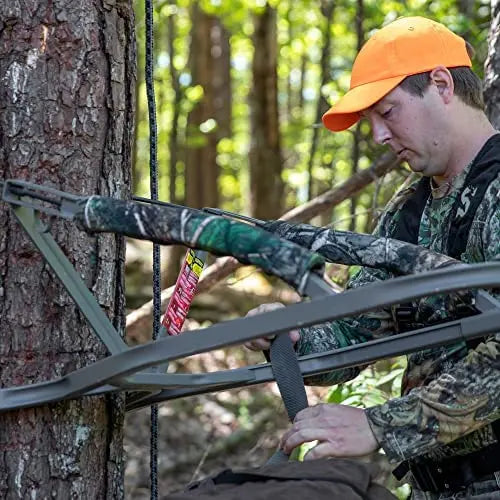 Summit Viper SD Climbing Treestand â€?Lightweight Aluminum, Padded Seat, 300 lb Capacity + Harness