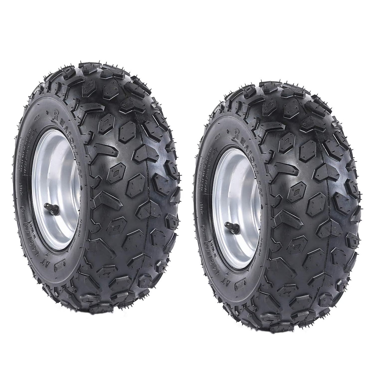 Set of 2 ATV Go Kart Tires 145/70 - 6 Tire with 6" Wheel Rims 3 Lug for Quad Mini Bike Go Cart Drift Trike 4 Wheelers Taotao Coolster 70cc 110cc 125cc Suzuki LT50 (2pcs)